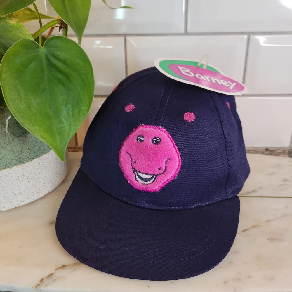 1992 Barney Navy Blue Baseball Cap, Lyons Group Vintage Kids Hat